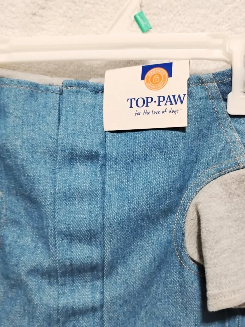 NEW!! Top Paw Dog Denim Jacket/Hoodie Jersey Hood Blue Coat Size Large